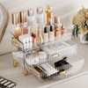 Clear Makeup Organizer with Drawers - Dustproof Skincare Storage Box