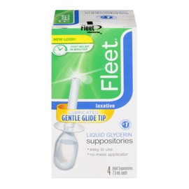 Fleet Liquid Glycerin Suppositories 4 Each (Pack of 5)