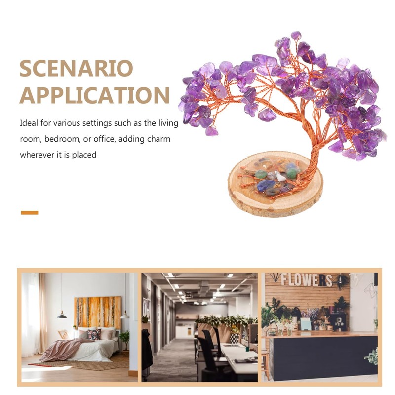 NOLITOY Realistic Amethyst Crystals Tree Natural Gemstone for Home Decor