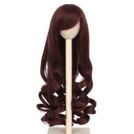 Miss U Hair Cute 7-8 Inch (for 17CM-19CM's head) 1/4 BJD Wig Doll Wig Long Curly Brown MSD DOD Pullip Dollfie Wig Handmade Girl Doll Making Supplies