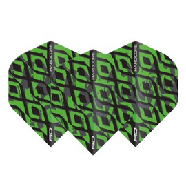 RED DRAGON Hardcore Radical Black & Green Dart Flights - 4 Sets Per Pack (12 Dart Flights in total)