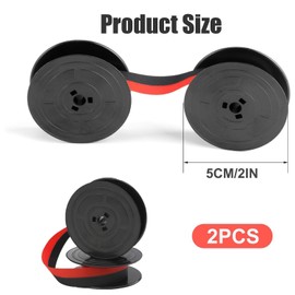 JCUQGDOO 2 Pairs Universal Typewriter Ribbon, Black and Red Ink Ribbon Twin Spool, Vintage Typewriter Ink Ribbon Twin Spool Replacement Pack for Typewriter