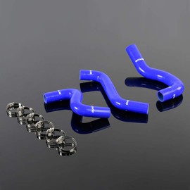 PIT66 Silicone Radiator Hose Kit,Compatible with 2005-2013 Toyota Vits Yaris NCP91 NCP92 NCP93 Blue with Clamps