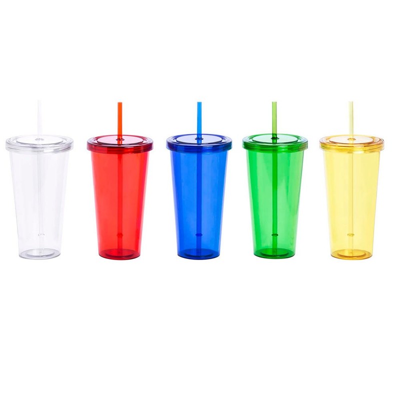 eBuyGB Smoothie Tumbler with Straw, Green, 680 ml