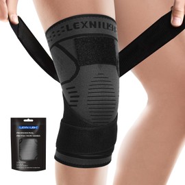 Lexniush Knee Support for Men/Women, Adjustable Knee Brace with Straps, Knee Compression Sleeve for Running, Sports