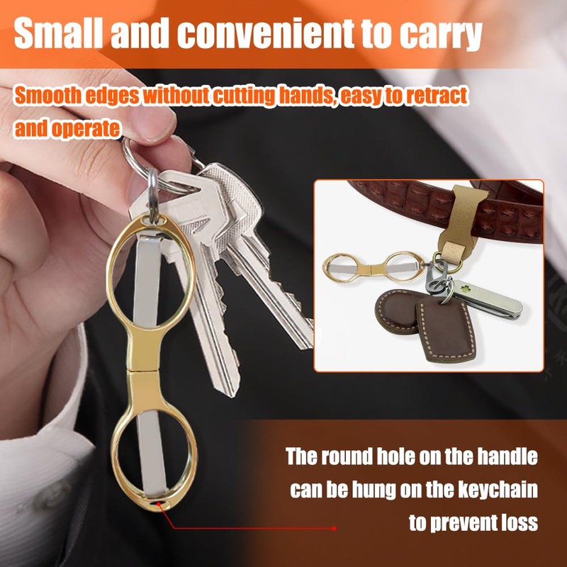 2PCS Folding Scissors, Portable Travel Scissor, Gift for Men Glasses
