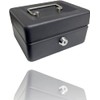 Bargain Factory Metal Money Box Tin 6" Steel Cash Safe