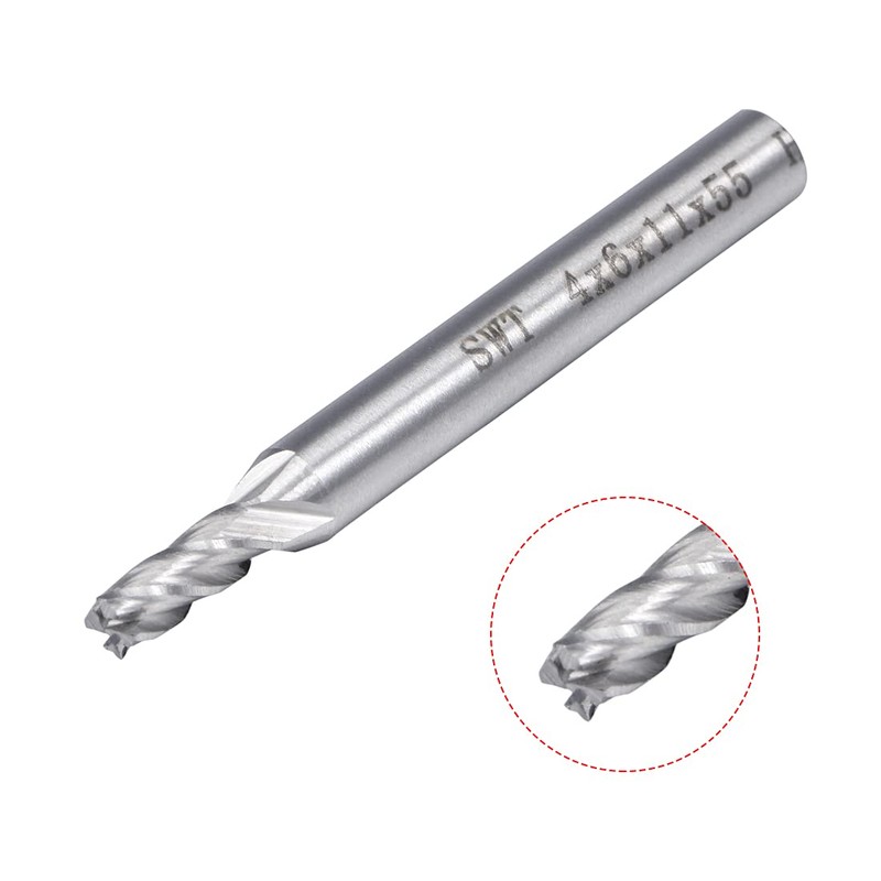 sourcingmap 4PCS 6mm Shank 4mm x 11mm Straight Flat Nose