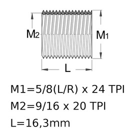 Cyclingcolors Pedal Thread Sleeves Thread Insert 9/16 Inch x 20 TPI Repair Inserts for Pedal Taps Bicycle Road MTB Right