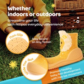 Attipas Elephant 6.5 Baby First Step Socks Shoes for Toddler Infant Boy and Girl Essential Non-Slip First Walking Sneakers for Infants and Babies Non-Skid Walk Sneakers Rubber Sole Gift for Newborn