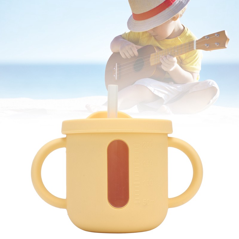 Silicone Sippy Cups Double Handles Lightweight Toddler Training Cup with