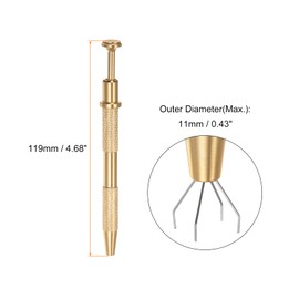 HARFINGTON 3Pcs 4-Claw Pick Up Tool Piercing Ball Grabber Stainless Steel Jeweler's Pick Up Tool 4 Prongs Grabber for IC Chip Electronic Components Parts Nails Clamping, Gold