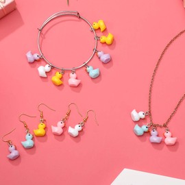 100 Pieces Resin Ducks Resin Mini Duck Charms Small Duck Shape Pendants Colorful Duck Jewelry Making Charms for DIY Making Jewelry Bracelets Earrings Necklaces Keychains Making Decors, 5 Colors
