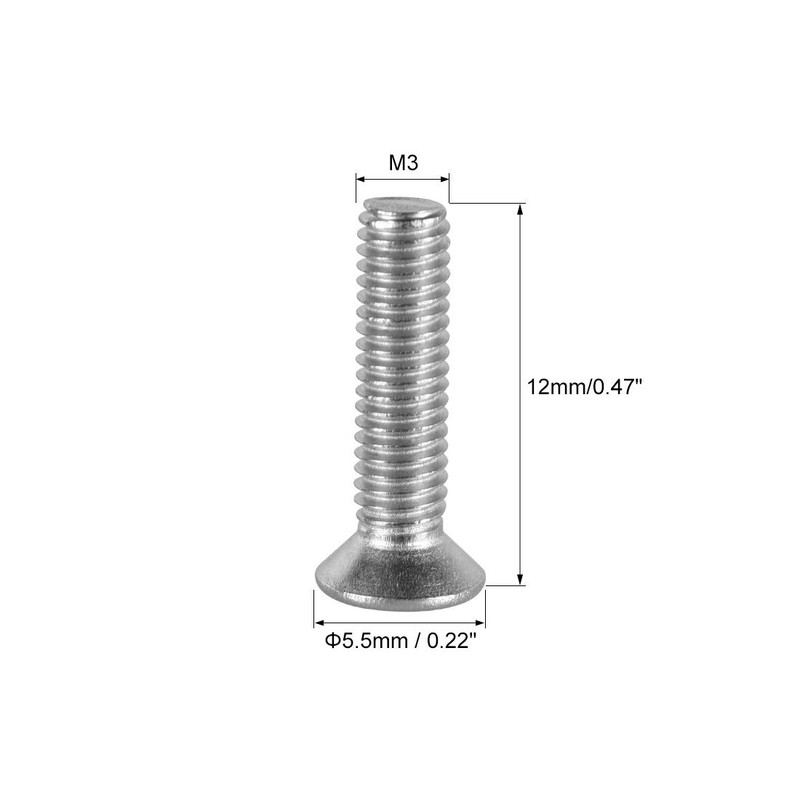 sourcing map Flat Head Machine Screws Phillips Screw Stainless Steel