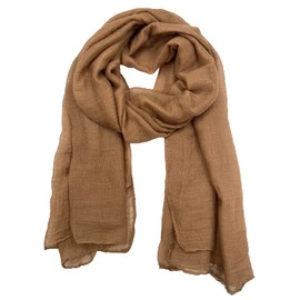 woogwin Women's Cotton Scarves Lady Light Soft Fashion Solid Scarf Wrap Shawl (One Size, Khaki)