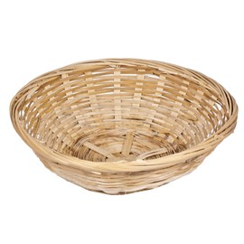 Set of 8 Vintage Round Natural Bamboo Wicker Bread Basket Handmade Woven Storage Trinket Fruit Hamper Trays 20cm New