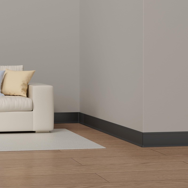 Duzzy Flexible Baseboard Trim, 6 Inch(H) x 20 Feet(L) Peel