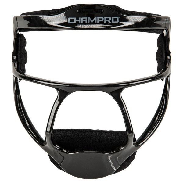 CHAMPRO The Grill Defensive Fielder's Protective Steel Frame Softball Face Mask, BLACK, Youth