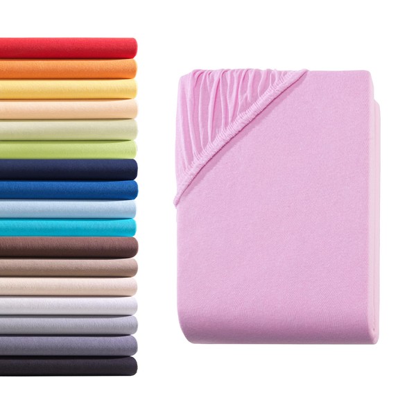 Hometex Premium Textiles Fitted Sheet, 90–100 x 200 cm, Jersey