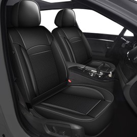 DISUTOGO Car Seat Covers Fit for Kia Soul 2010-2023 2024 Full Set Ice Silk Leather Breathable Waterproof Automotive Cushion Protector Compatible Airbag (5 Seats & Black)