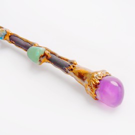 Rich Boxer Fine Handcrafted Amethyst Crystal Magic Wand Cosplay Magic Wand for Witches and Wizards, Style D