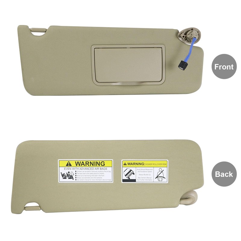 Right Passenger Side Sun Visor Beige Compatible with 2016-2022 Honda