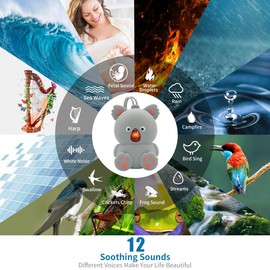 Baby Sound Machine White Noise Machine with Bluetooth Speaker, Portable Soothing Sounds Music Memory Function Sleep Sound Timer Soother for Baby