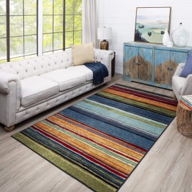 Mohawk Home New Wave Rainbow Multi Striped (1' 8" X 2' 10") Accent Rug