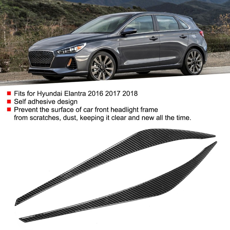 Pair Headlight Eyebrow Trim Eyelid Eyeline Cover Fits for Hyundai