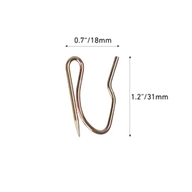 Heavy-Duty Offset Pin-On Drapery Hooks – 100 Pack – Rustproof Metal Curtain Hooks for Pleated Drapes, Blackout Curtains & Valances