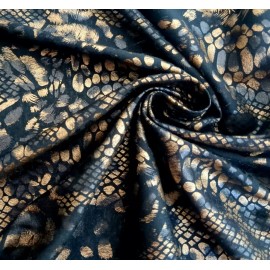 BLACK GOLDEN PYTHON SNAKE PRINT FABRIC 60/62" WIDE REPTILE SCALES BY THE YARD