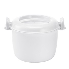 Microwave Rice Cooker Small: Microwave Steamer for Vegetables- Microwave Pressure Cooker Microwave Cookware with Lid for Rice Vegetables, 7 X 7 X 5.9 Inch