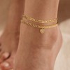 GLIJWELE Initial Gold Ankle Bracelets for Women, 14k Gold Filled