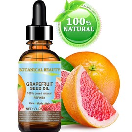Botanical Beauty GRAPEFRUIT SEED OIL. 100% Pure Natural Undiluted Refined COLD PRESSED CARRIER OIL (NOT ESSENTIAL OIL) 1 Fl.oz.- 30 ml. For Skin, Hair and Lip Care. Rich in natural vitamin C