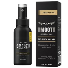 smooth - Tónico Hidratante hombres | Hidrata, Tonifica y Desinflama la piel. Astringente y antibacteriano, disminuye manchas | Ácido Hial...