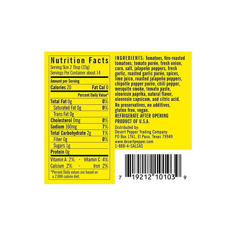 Desert Pepper Roasted Tomato Chipotle Corn Salsa, Medium, 16-Ounce