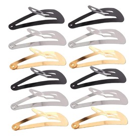 OATIPHO 60pcs 5cm Snap Hair Clips Set Decorative Metal Barrettes in Gold and Black Nickel for Women and Girls for Fine and Thin Hair