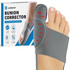 LEOWEER Bunion Pain Sleeve,Breathable Bunion Big Toe Sock with Anti-Slip Heel Grip,Extra Thick Gel Pads & Adjustable Straps for Hallux Valgus Comfort,4 Sizes for Men & Women.