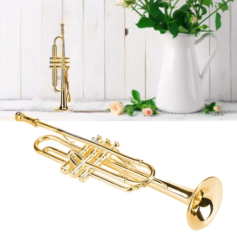 Miniature Trumpet Model High Simulation Mini Musical Instrument for Home
