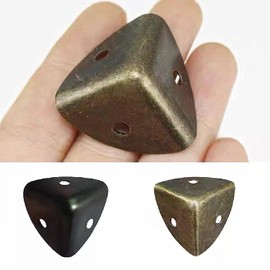 12 Pcs Box Edge Guard, Antique Corner Guards Box Edge Protector with Screws Metal Cabinet Corner Protectors, Bronze.