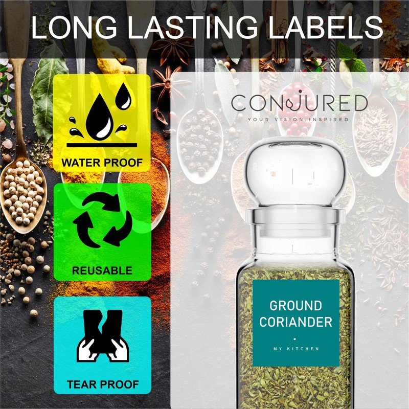Spice Jar Labels - Teal
