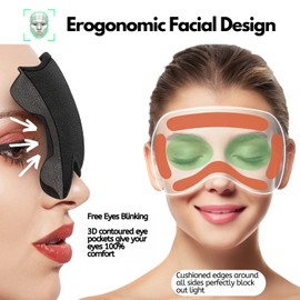 Sleep Mask Blackout Eye Mask Blindfold Light Blocking for Home, Travel, Sleeping, Meditation, Shift Work (Black)