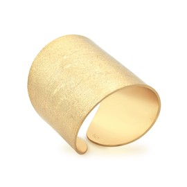 AeraVida Ring for Women – Boho Statement Satin Gold-Plated .925 Sterling Silver Adjustable Cuff Ring | Modern Open Wrap Band | Lightweight Comfort Fit Jewelry