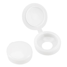 TOP-VIGOR 10Pcs Plastic Hinged Screw Cover Caps, 5mm Hole Folding Snap Washer Flip Tops Replacement Screw Decorative Covers for Covering Screw Heads Screw Protection, White