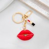 Red Lip and Lipstick Charm Keychain Purse Charm for Women