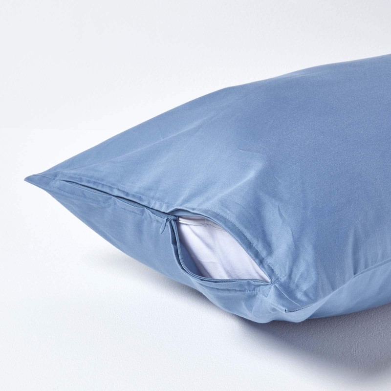 HOMESCAPES Luxury Cushion Cover, Blue, 40 x 80 cm, 100%