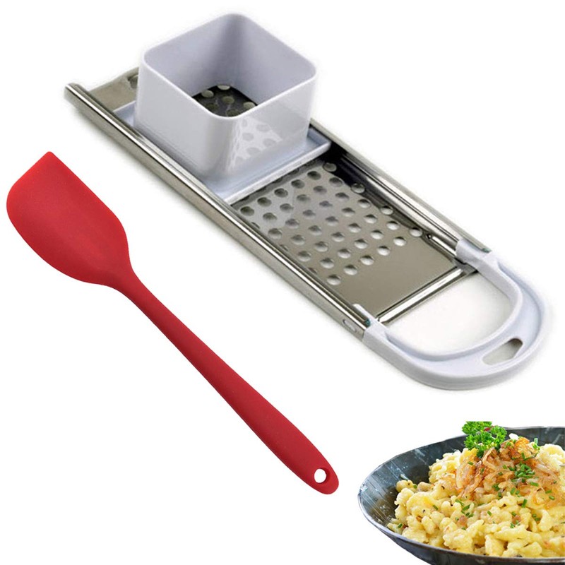 Stainless Steel Spaetzle Maker Noodle Dumpling Maker with Safety Pusher,