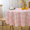 VEDACHIC Pink Checkered Tablecloth 60" Round Table Cloth – Pink
