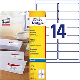 Avery Zweckform J8163-25 Address Labels for DIN Long Envelopes 99.1 x 38.1 mm 25 Sheets