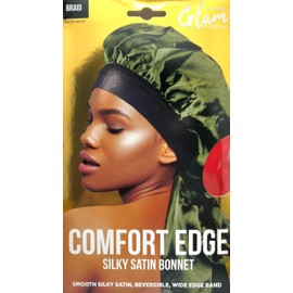 DONNA Comfort Edge Reversible Silky Braid Satin Bonnet for Women Silk Bonnet for Sleeping Satin Bonnet1PC, Rose Color